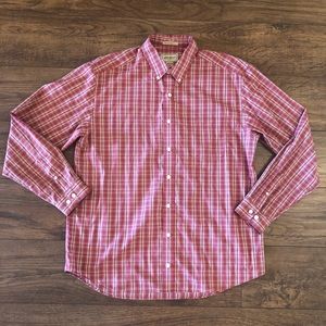 Eddie Bauer Pink Plaid Button Down Shirt